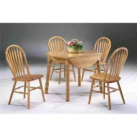 Round Drop Leaf Table and Fletcher Side Chair Set